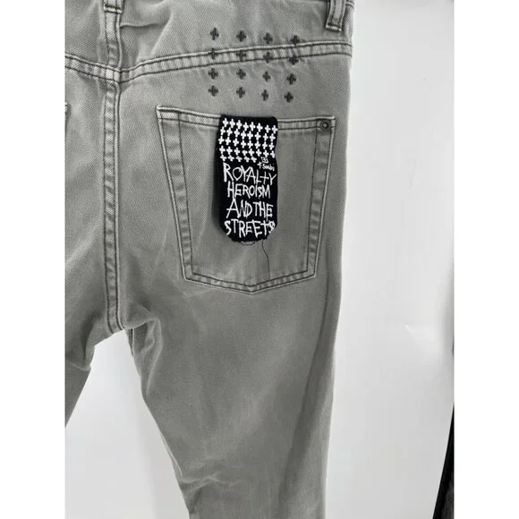 Ksubi Chitch Deep Forest Green Slim Fit Mens Jeans Cotton Blend Decorative Back - Picture 5 of 16